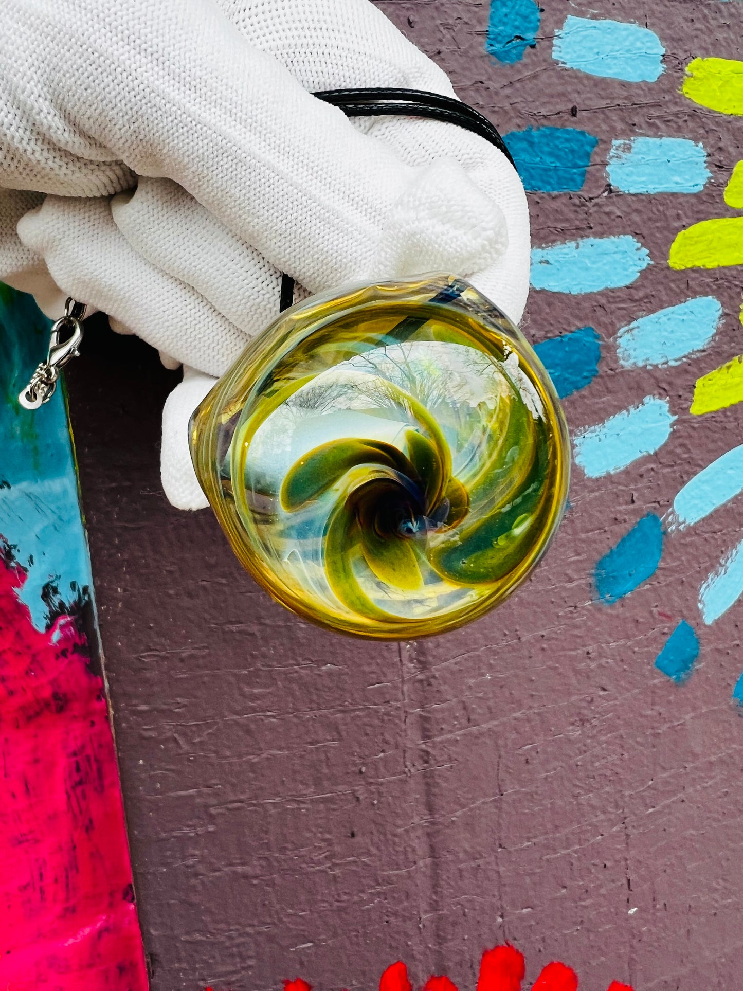 Manifestation glass pendant