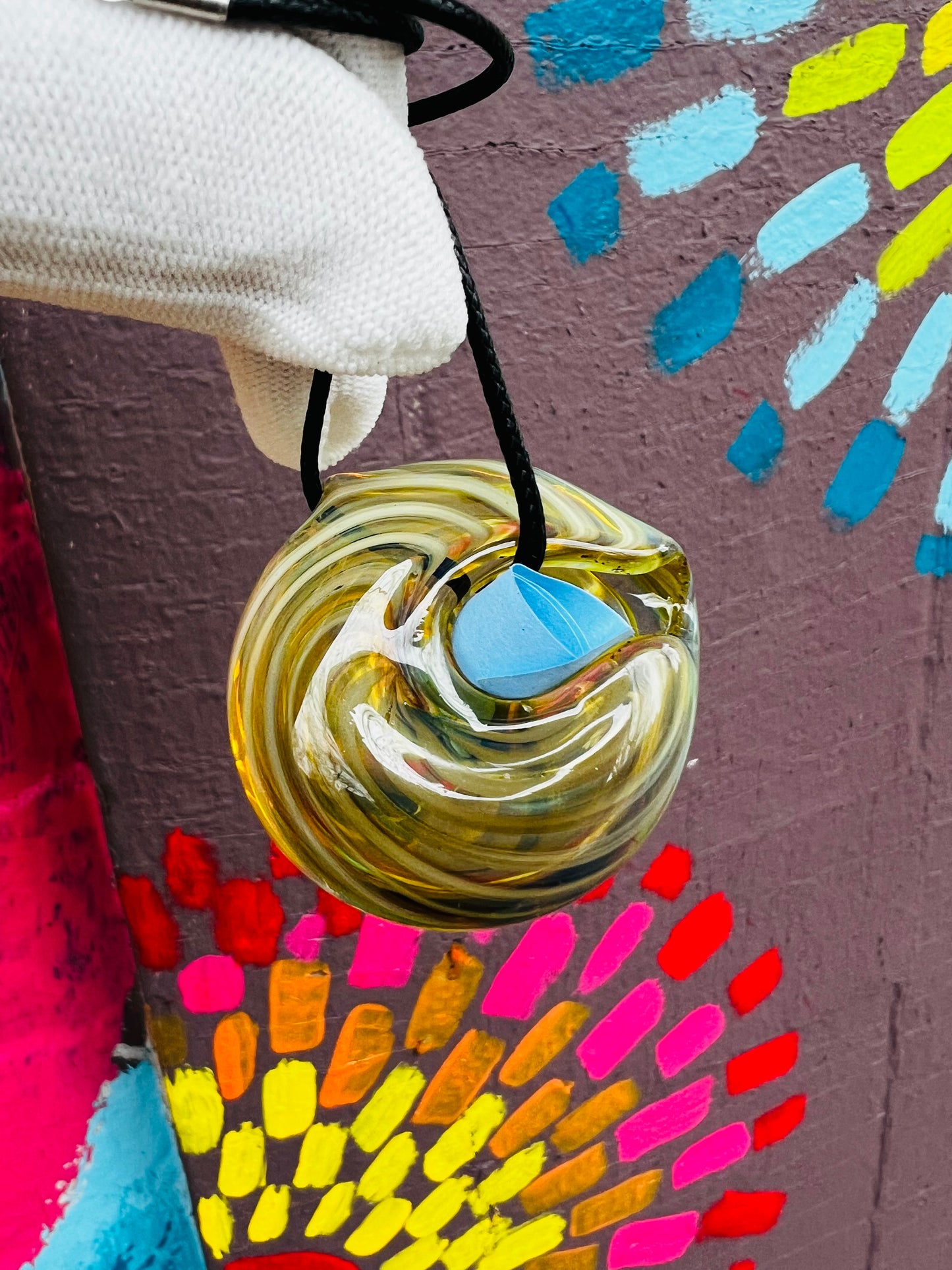 Manifestation glass pendant