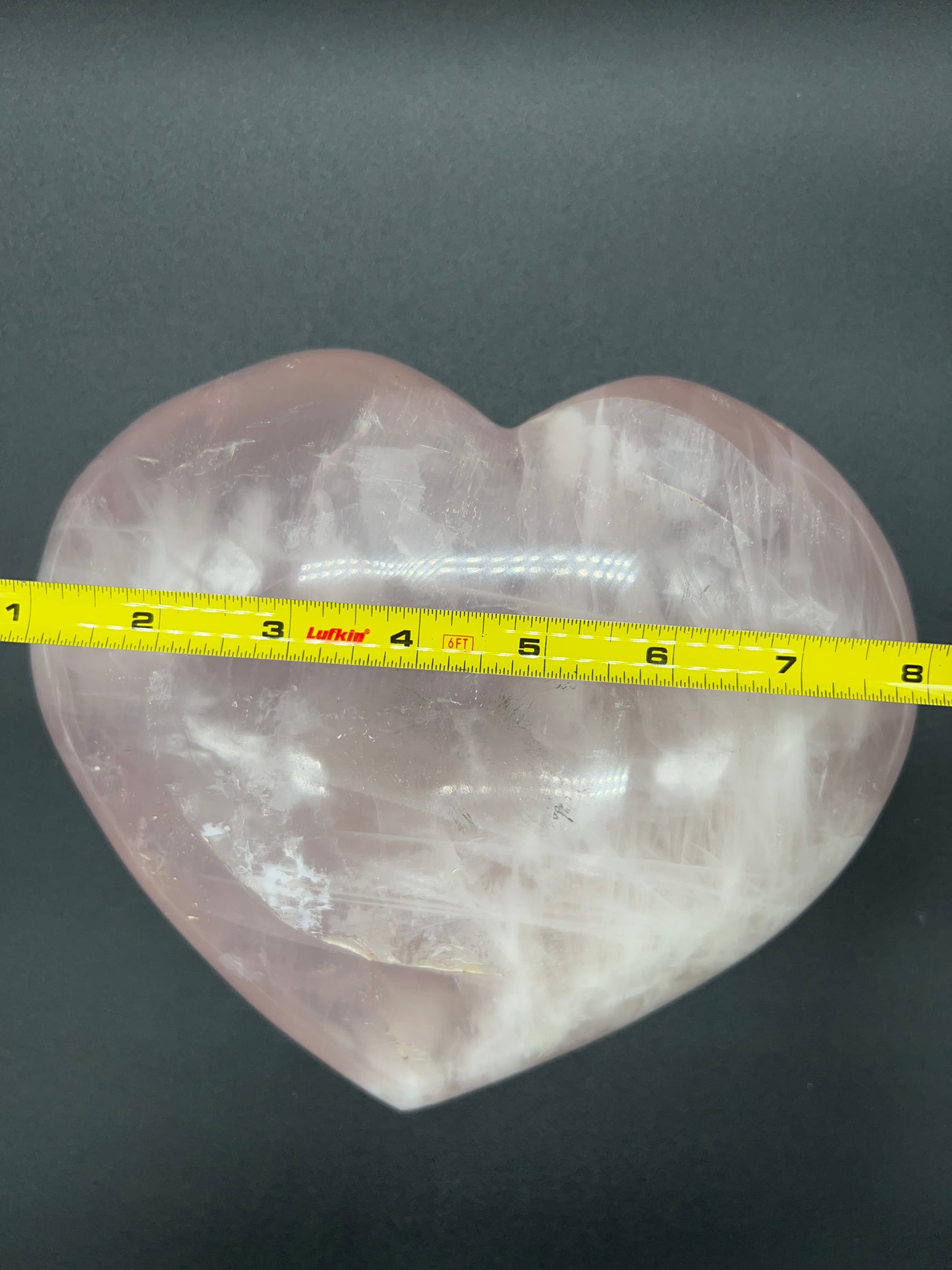 Rose quartz carved heart