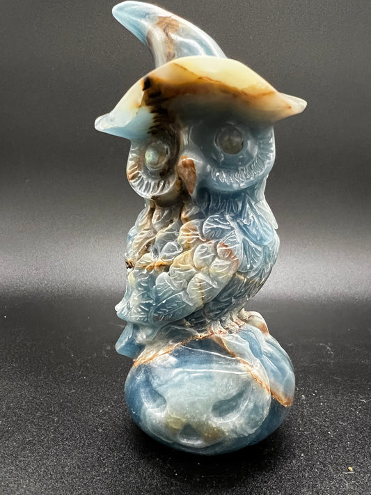 Blue lace agate Owl