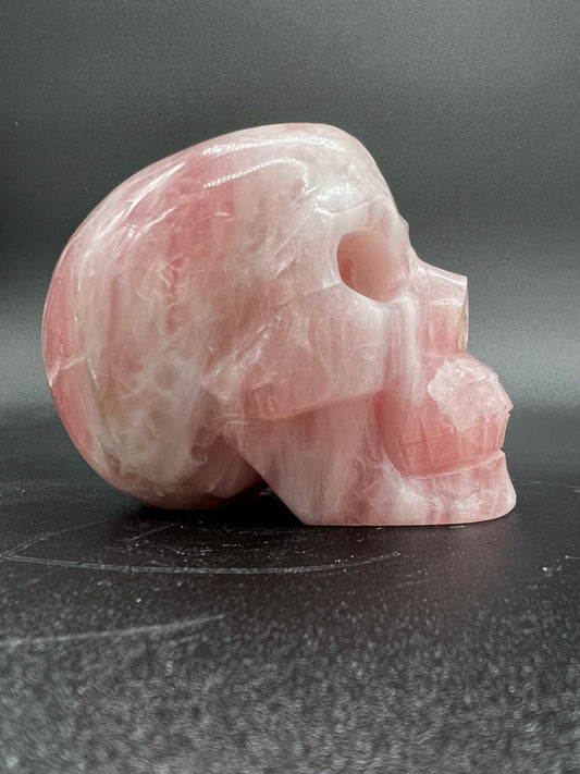 Rose quartz skull