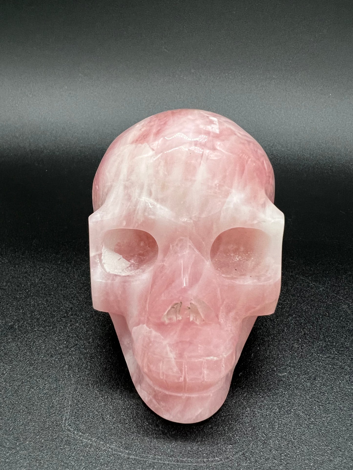 Rose quartz skull