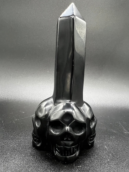 Obsidian skull tower
