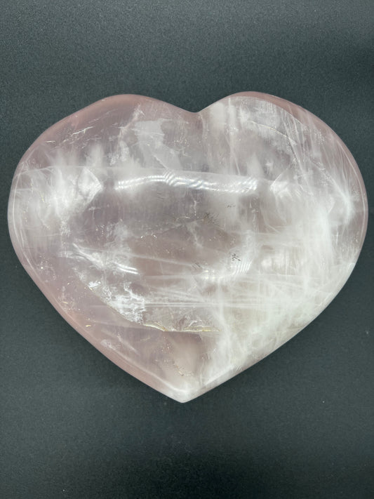 Rose quartz carved heart